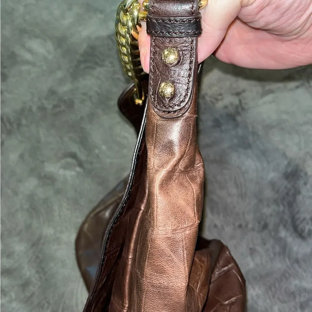 Badgley Mischa large crocodile hobo bag flap/magnetic close